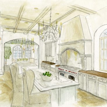 Jackie Vargas Kitchen to Breakfast Room thumbnail Sketch