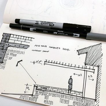 Bob Borson modern steel trellis concept sketch