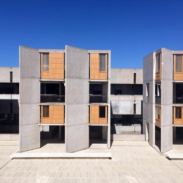 Salk Institute exterior concrete stair towers
