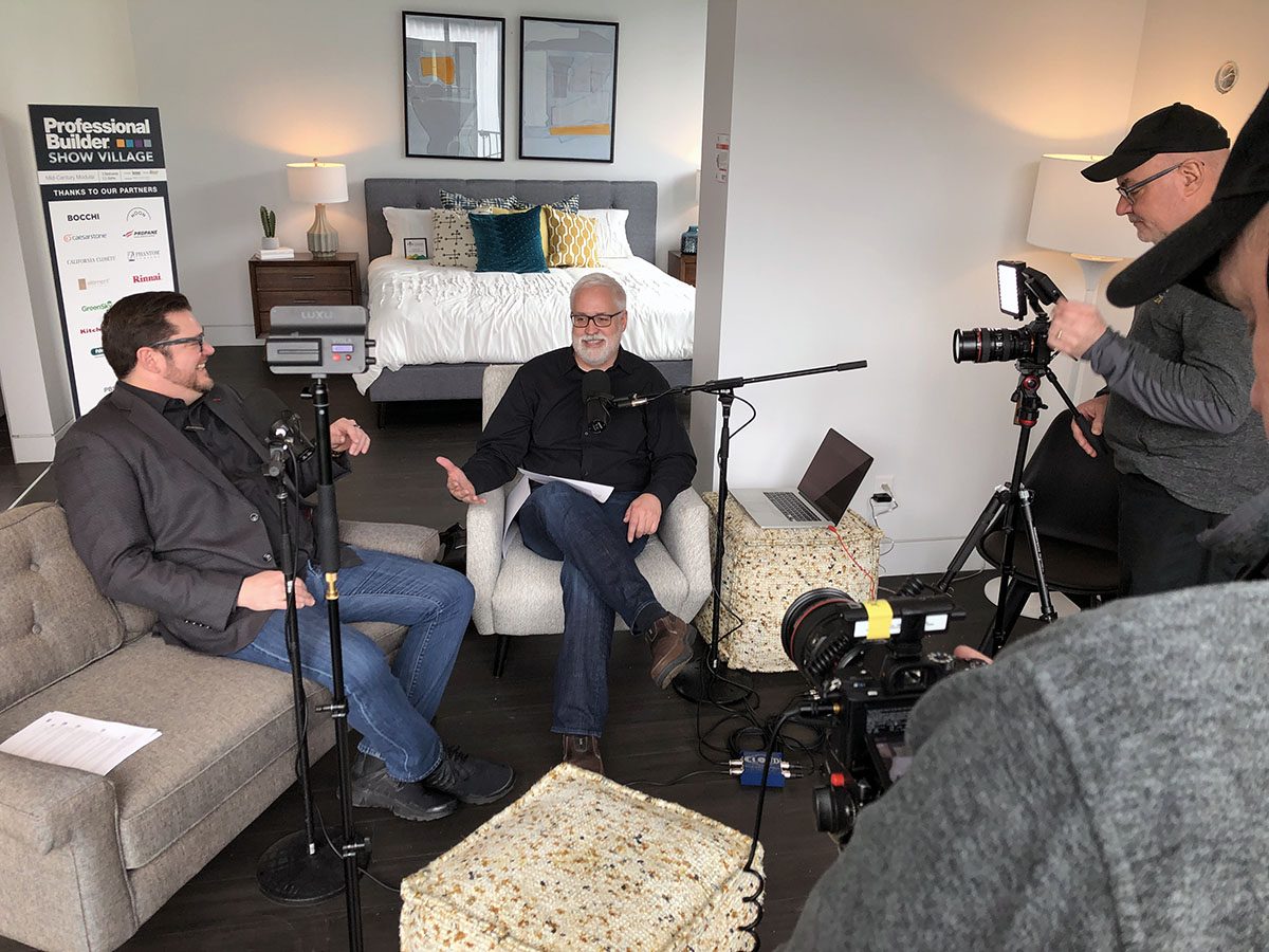 Bob Borson and Andrew Hawkins recording a podcast