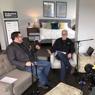 Bob Borson and Andrew Hawkins recording a podcast