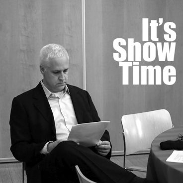 Bob Borson preparing to give a presentation