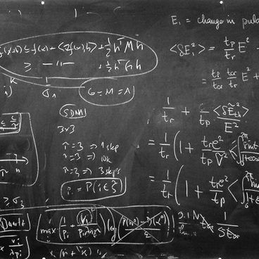 Hard Math on a Chalkboard black and white