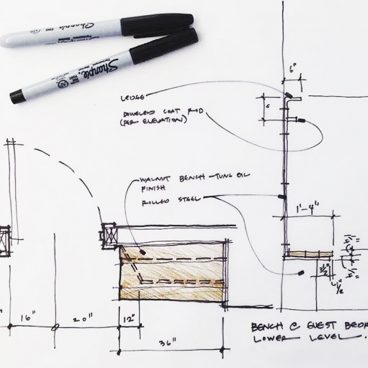 Concept Sketch for steel bench