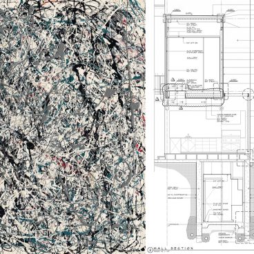Jackson Pollock painting and Construction Drawings