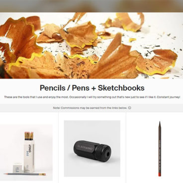 Pencils Pens and Sketchbooks