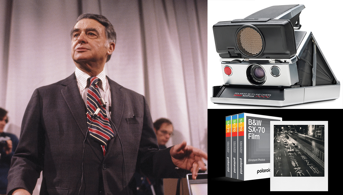 Edwin Land, Polaroid SX-70 Sonar Camera & SX-70 B/W Film Packs Edwin Land, Polaroid SX-70 Sonar Camera & SX-70 B/W Film Packs