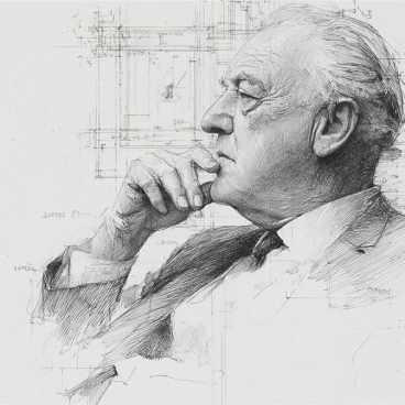 Pencil Sketch of Ludwig Mies Van Der Rohe
