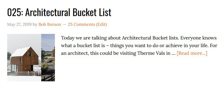 Life of an Architect Ep 025 Architectural Bucket List