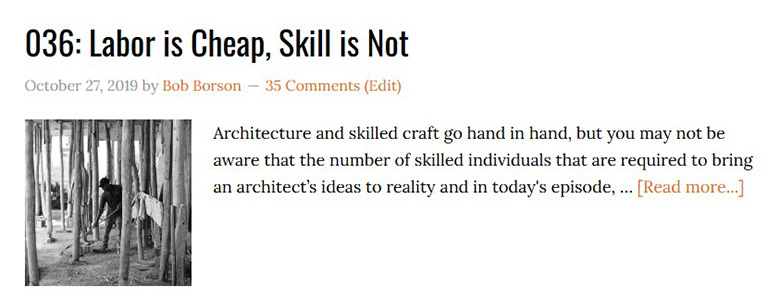 Life of an Architect Ep 036 Labor is Cheap Skill is Not
