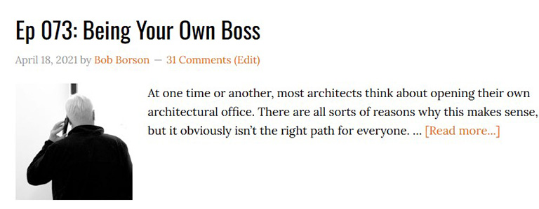 Life of an Architect Ep 073 Being Your Own Boss