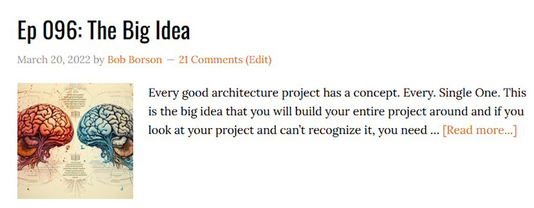 Life of an Architect Ep 096 The Big Idea