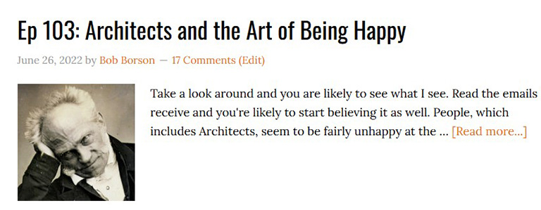 Life of an Architect Ep 103 Architects and the Art of Being Happy