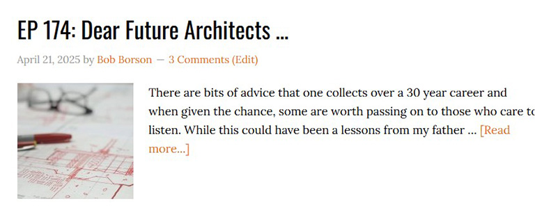 Life of an Architect Ep 174 Dear Future Architects