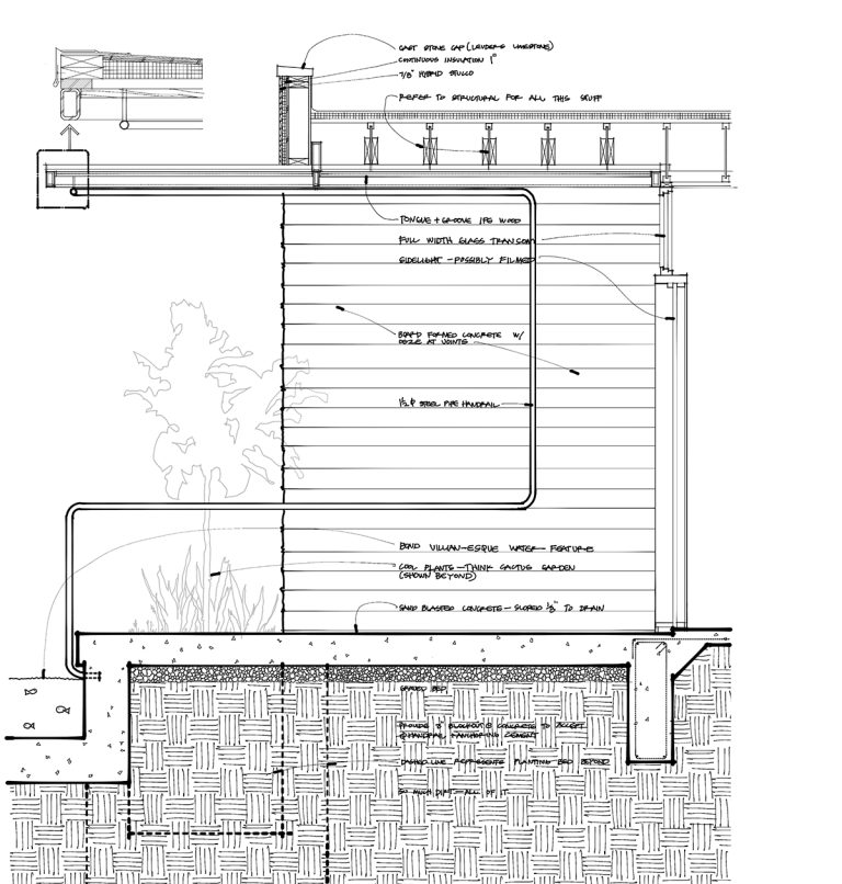 Front Entry Canopy - Drawing by Bob Borson